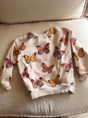 Kids Zara Cream butterfly sweatshirt